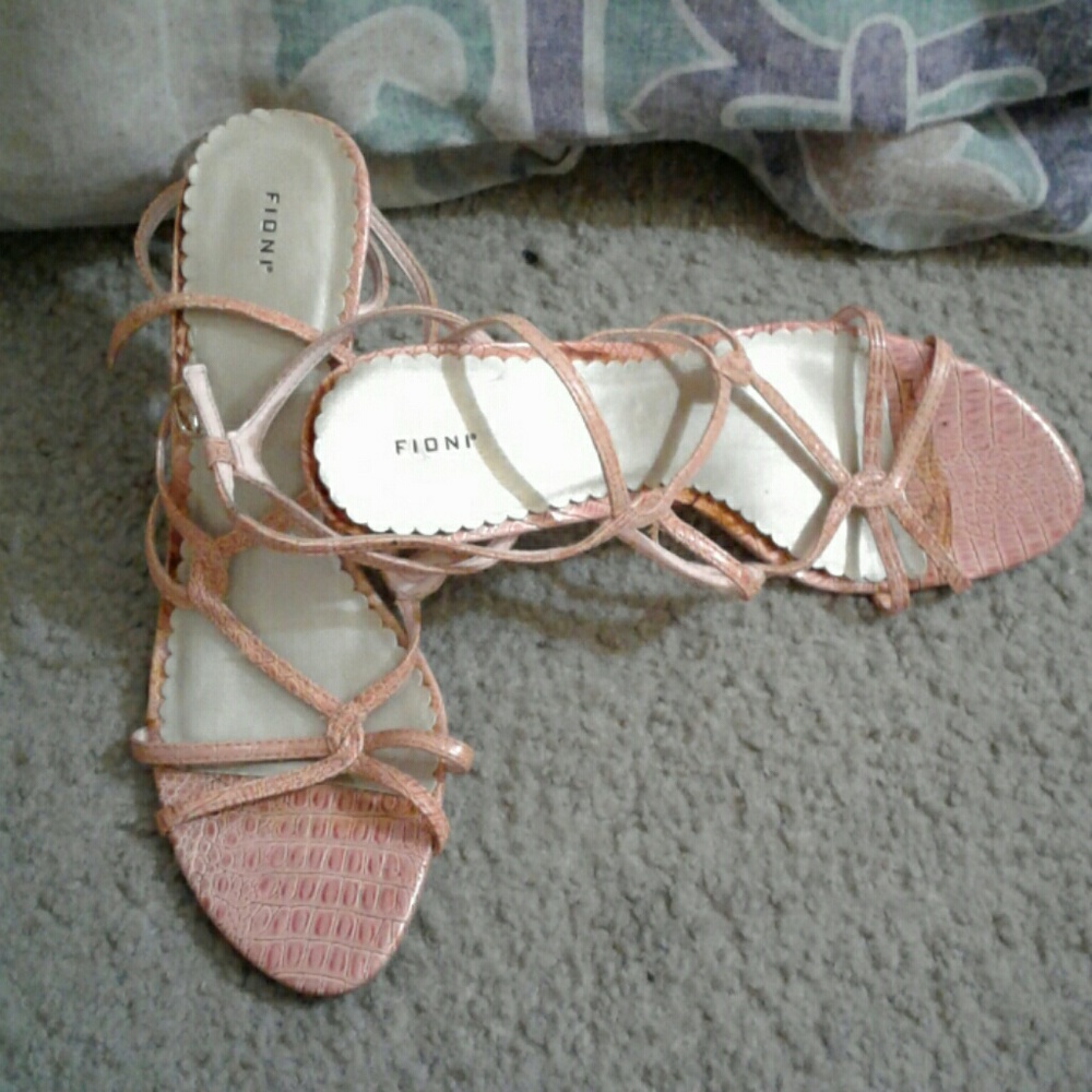 Pink strappy heels